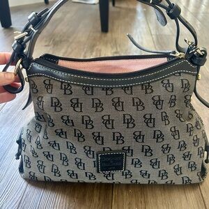 Dooney & Bourke Gray and Black Monogram Shoulder Bag